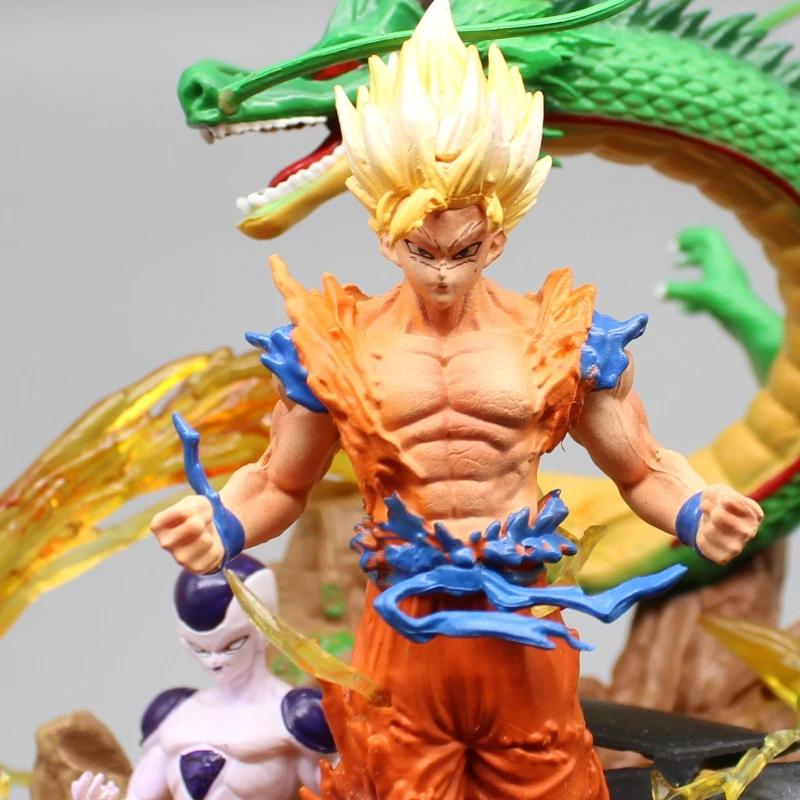 Anime Figure Sjj3 Goku Shenron Majin Buu Cell Frieza Action Figures PVC Collection Model Toys Decoration Gifts
