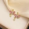 Новый модный дизайн, розовые серьги-джокеры с бабочкой и цирконием, женские
