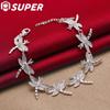 925 Sterling Silver Full 8 Dragonfly Chain AAA Zircon Bracelet Jewelry