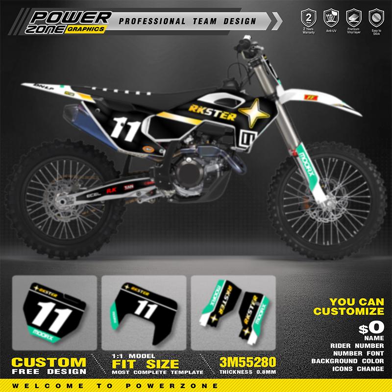 Наклейка PowerZone для Husqvarna TC FC 2025 2024 2023 TE FE2026 2025 2024 125-450CC Индивидуальный комплект наклеек с графикой команды 08