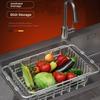 Large Capacity Kitchen Sink Dish Drainer Rustproof Layer Fruit Vegetable Drain Basket  Dish Drying