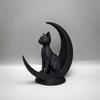 1 упаковка Минималистичная 3D-печатная фигурка Кота на Луне, Креативное украшение для рабочего стола и сада, Современный декор для дома, На день рождения и праздники