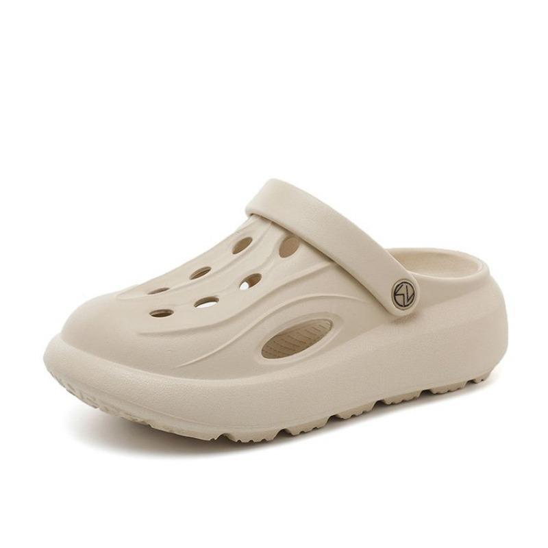 Модные сандалии-клоги на массивной платформе для женщин 2025 лето мягкая толстая подошва пляжные садовые туфли женские шлепанцы на танкетке из ЭВА с нескользящей подошвой