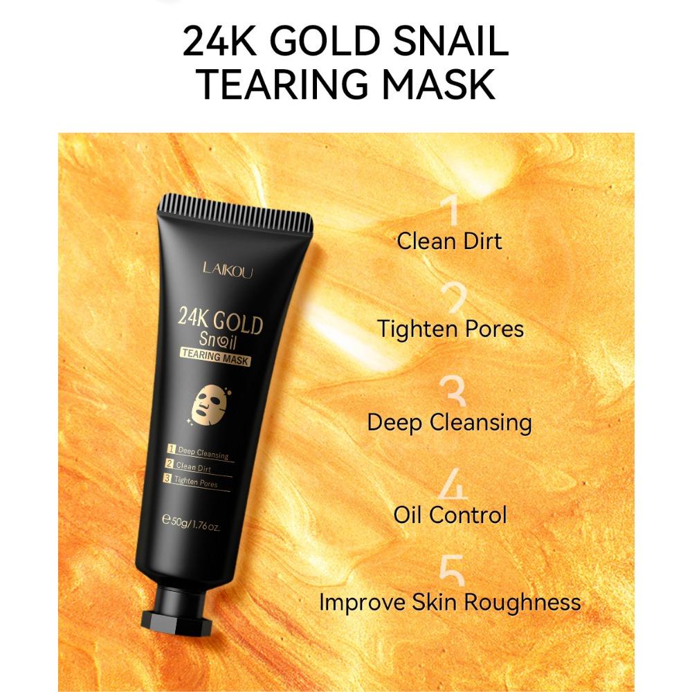 Маска LAIKOU Gold Leaf Snail Tear Mask 50 г, цветная коробка Очищающие средства по уходу за кожей