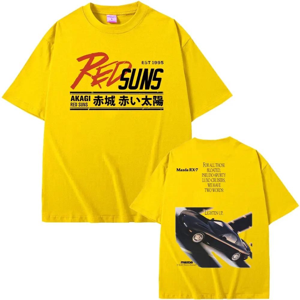 2024 Японское Аниме Дрифт Initial D Akagi RedSuns Принтованная Футболка Манга Мужские Футболки Skyline GTR JDM Гоночная Графическая Футболка Топы