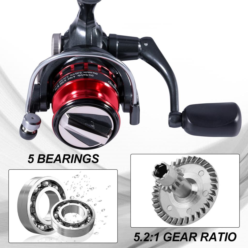 SOUGAYILANG Спиннинговая рыболовная катушка, передаточное число 5,2:1, 5BB, легкая, ультрагладкая, катушка для морской рыбалки, Макс. драге, 3 кг