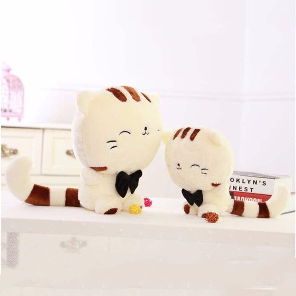 Soft Xmas Gift Toys Stuffed Gift Doll Cushion Stuffed Toys Sofa Pillow Cat with Bow Plush Dolls