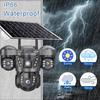 15MP Three Lens 4G Camera Solar Power Outdoor Waterproof PIR Humanoid Detection Security Video Monitor V380 Battery Surveillance