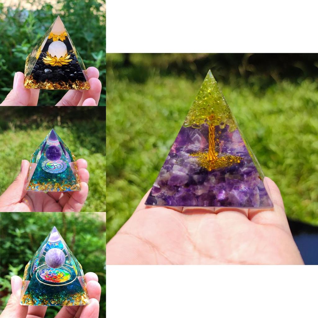 Luxurious Amethyst Pyramid Crystal Energy Orgone Home Ornament Perfect For Relaxation And Gift Giving