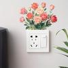 1 шт. Элегантная розовая цветочная наклейка для Switch - Самоклеящаяся, съемная и многоразовая наклейка на стену для ванной комнаты.