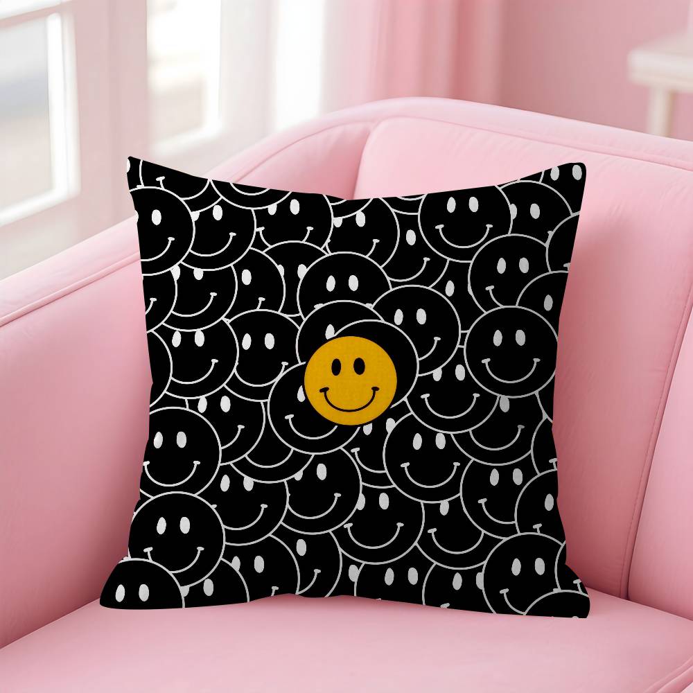 Anime Smile fun cute Cushion Cover Inches Farmhouse Decor Home Throw Pillow Covers for Couch Decorations