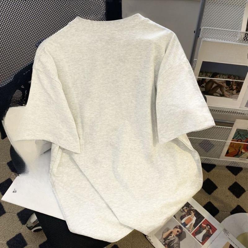 Женский летний свободный повседневный топ с короткими рукавами и принтом букв