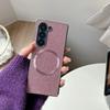 Чехол для телефона для Samsung Galaxy Z Fold 6 5 4 3 Fold6 Fold5 Fold4 Fold3 5G Магнитный кожаный пластиковый чехол-накладка с пудрой