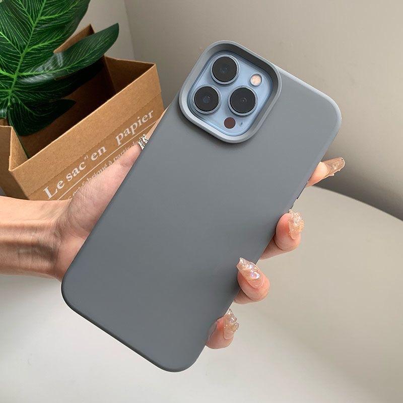 Apple 16 Mobile Phone Case, Liquid Silicone Iphone15Promax Lens All-Inclusive 14 Anti-Drop 13 Solid Color Protective Case