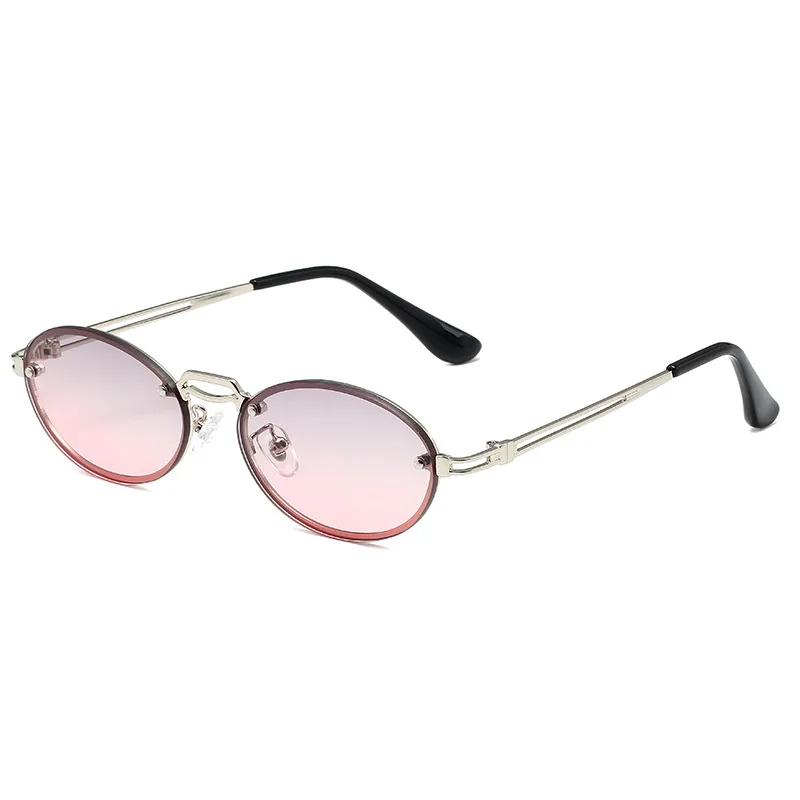 Vintage Oval Sunglasses for Women Men Small Frame Y2k Designer Shades Fashion Sun Glasses Gafas De Sol Mujer
