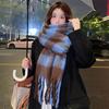 New Popular Scarf Women Thickened Colorful Plaid Tassel Warm Neck Shawl Fashionable and Versatile Outwear Female