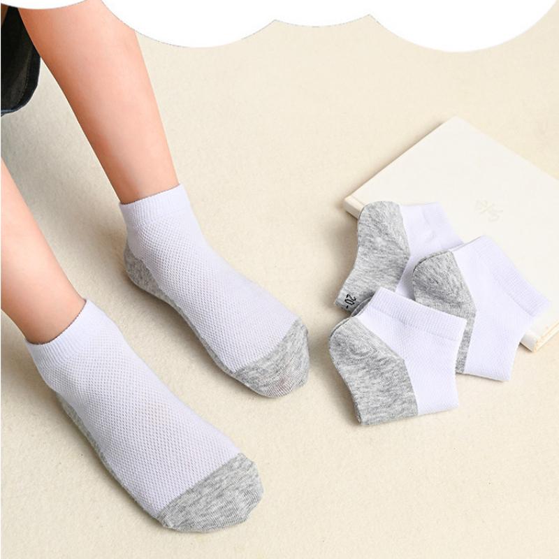 5 пар детских носков, летние тонкие белые хлопковые носки для мальчиков и девочек, короткие носки, сетчатые носки, студенческие носки