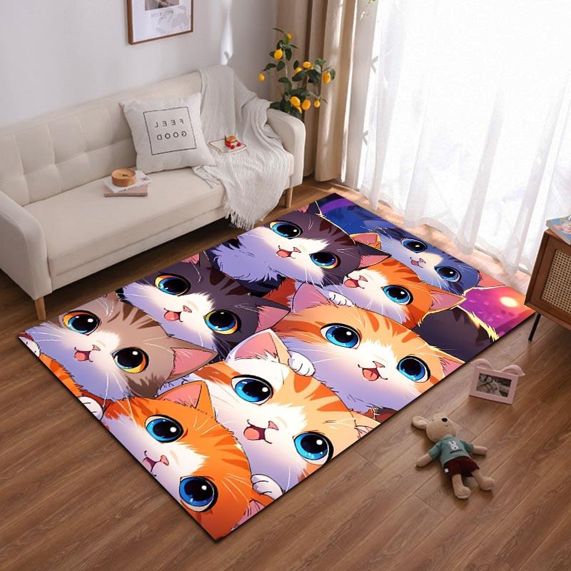 Cute Cartoon Cats Pattern Carpet for Living Room Home Decoration Suitable for use as an anti-slip for living room bedroom sofas