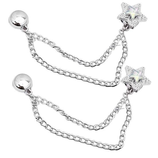 2 шт. магнитные зажимы для одежды с цепочкой многофункциональные металлические магнитные булавки для одежды мужчины женщины шарф рубашка рукав брюки зажим для пуговиц аксессуары