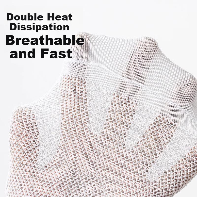 Mengtejiao Men's Summer Thin Socks, 100% Pure Cotton, Mugwort Deodorant Short Socks, Breathable Mesh Casual Sports Socks for Summer