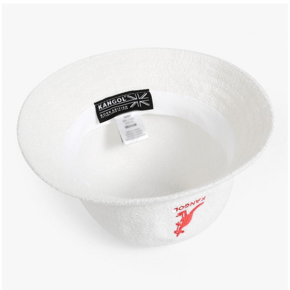 Kangol K3407 Белая панама Bermuda Casual с большим логотипом