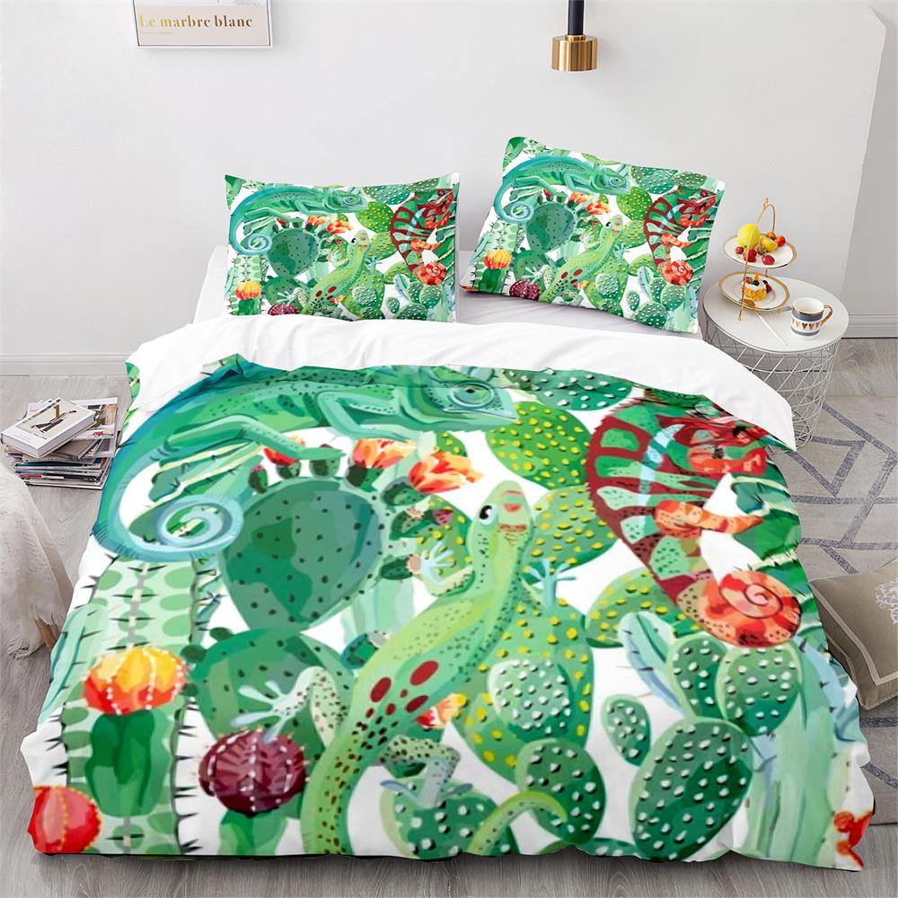 Lizard Duvet Cover Set Desert Wildlife Animal Pattern Comforter Cover King Queen Size for Adults Teens Animal Lovers Bedding Set