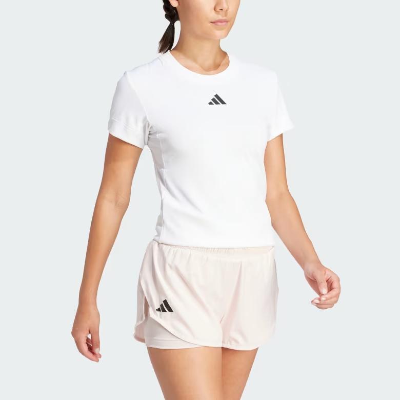 adidas Теннисная футболка Freelift с логотипом для женщин, топы, белая IK2261