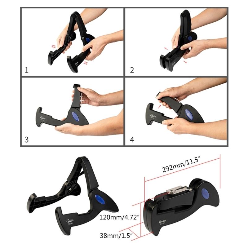 Guitar Stand Folding A-Frame Floor Universal for Acoustic Classical Electric Bass Guitars Banjo Ukulele Guitar Holder