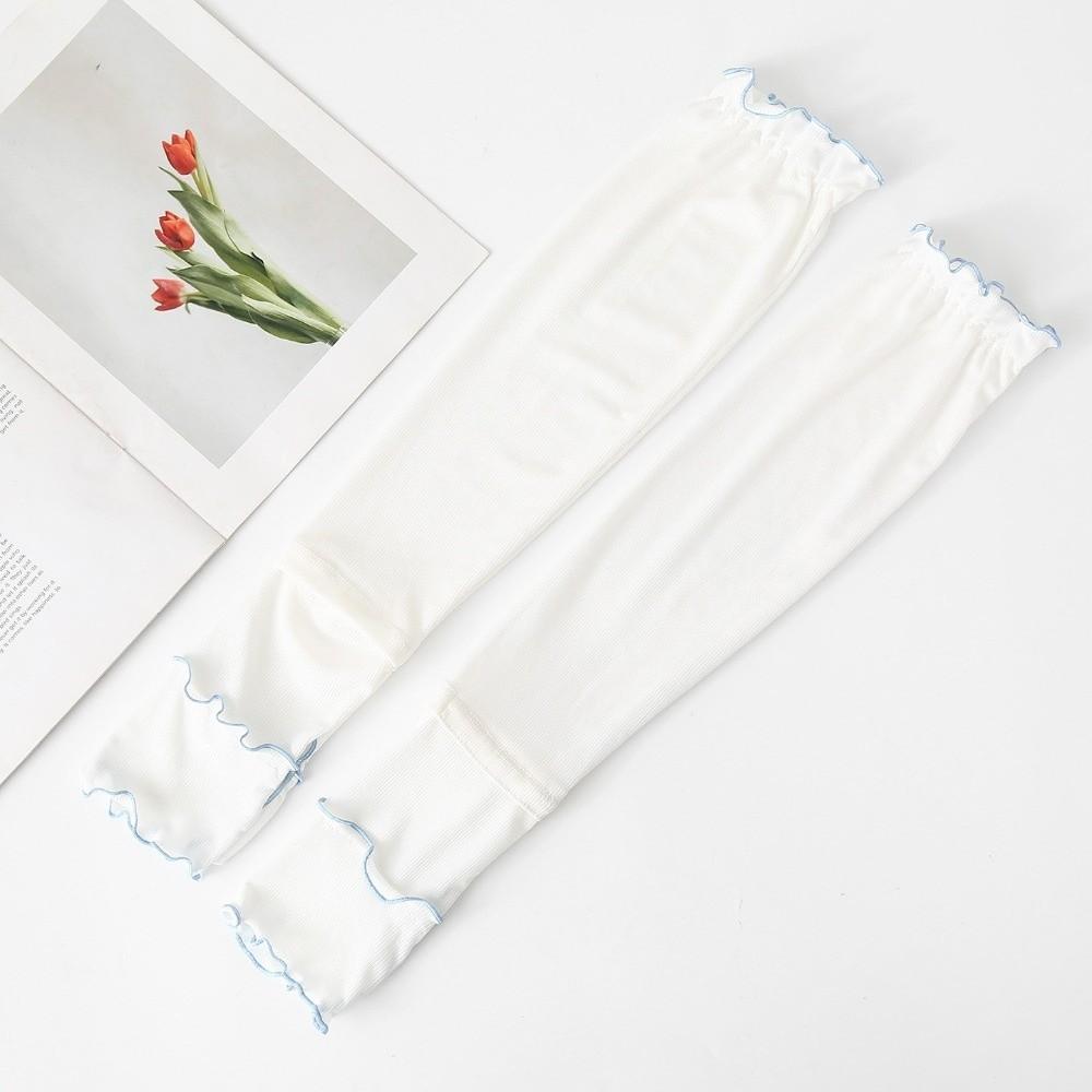 Flared Sunscreen Arm Sleeves Solid Color Cycling Arm Cover Fashion Ice Silk Arm Sleeves  Cycling