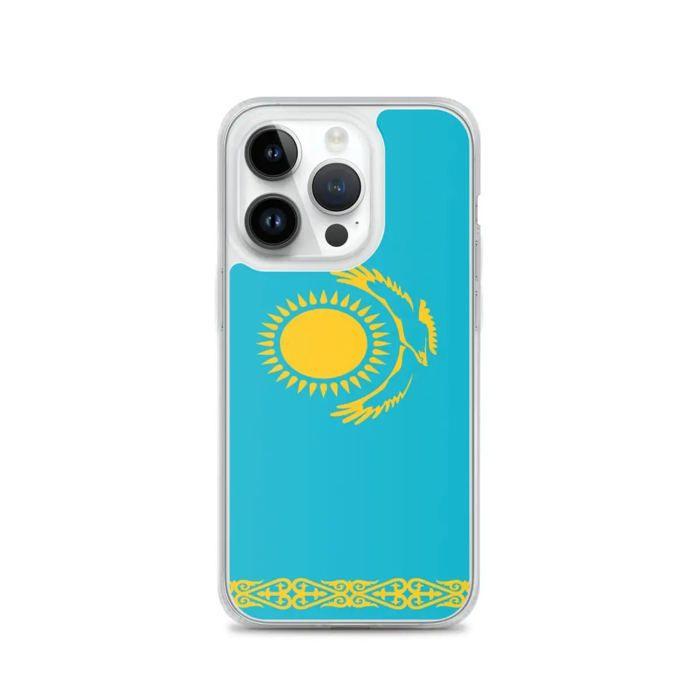 Coque iPhone - Multicolore - Drapeau Kazakhstan - Souple - TPU - Modèle Vertical
