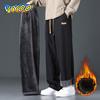 Мужская зимняя одежда больших размеров, повседневные толстые брюки из вельвета и флиса, прямые брюки, спортивные штаны, спортивные штаны для мужчин