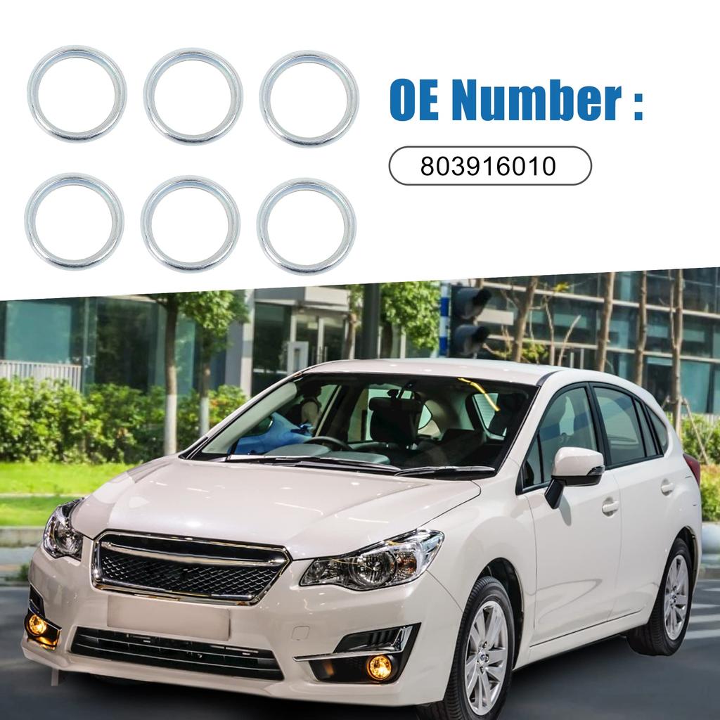 ABSOPRO Сливная шайба Прокладка сливного болта Замена Подходит 803916010 M16 Subaru Impreza Подходит 2012-2018 Набор из 6