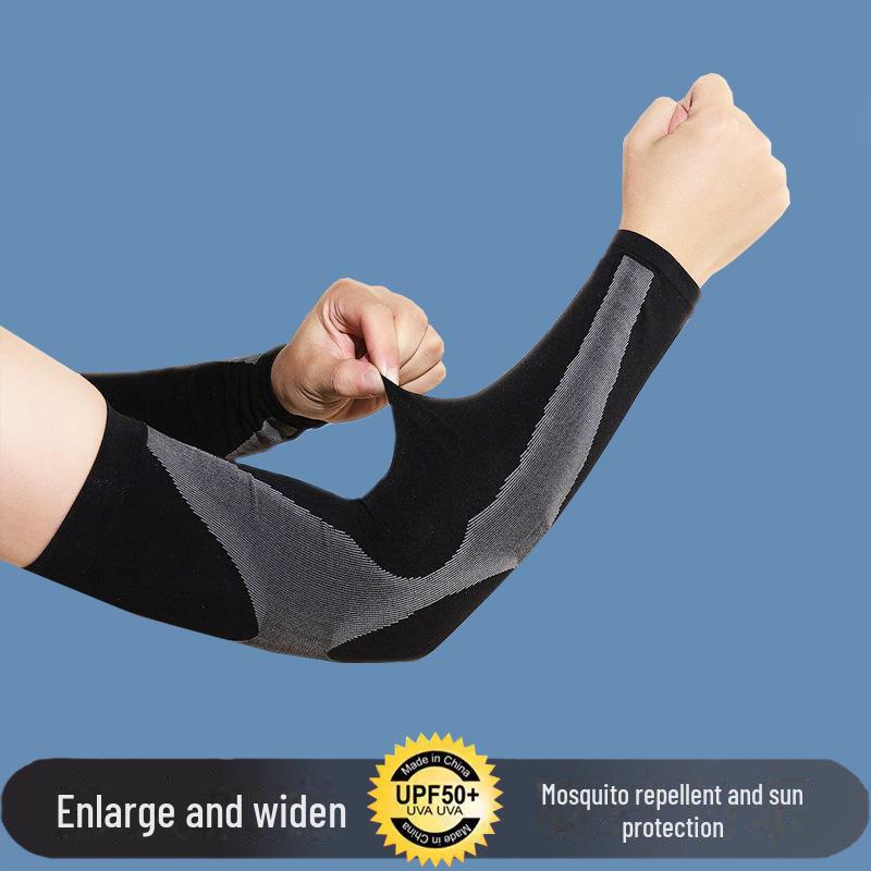 Нарукавники унисекс из полосатого материала Ice Silk — дышащие, высокоэластичные, солнцезащитные для вождения и езды на велосипеде