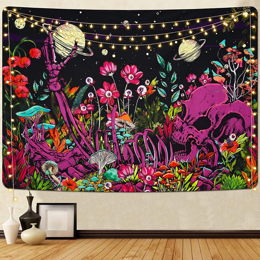 Hippie Mushroom Tapestry Psychedelic Eyes Tapestries Trippy Sea Peacock Bohemian Wall Hanging Decor Abstract Ocean Beach Towel