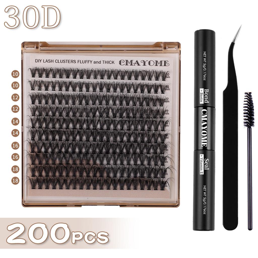 Dense D-Song Single-Cluster False Eyelashes 10-18Mm Daily Natural Curling Diy Segmented Grafting