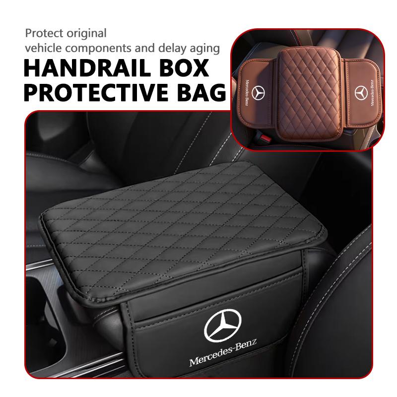 AABGW1 For Benz Car Center Console Leather Arm Rest Protection Cushion Storage Pocket AMG Exclusive A C E R V Class CLA CLS C180 C200