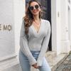 Женский осенне-зимний модный пуловер с вырезом и V-образным вырезом, с заниженными плечами и рукавами на талии, свитер SL