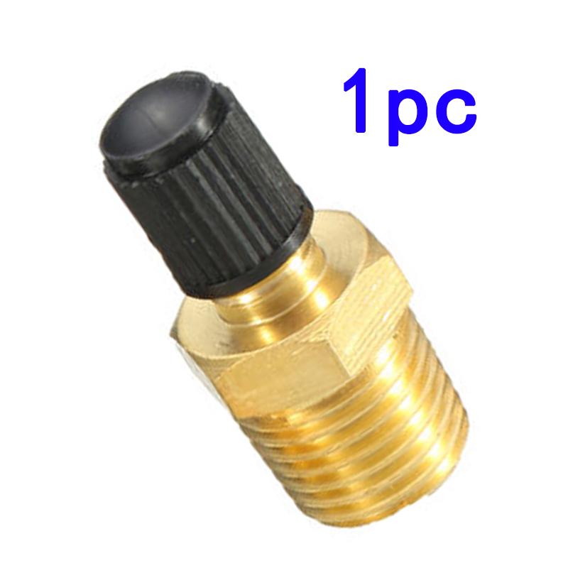 1/4 Inch NPT Brass Air Tank Fill Valve Solid Nickel Plated Brass Air Compressor Tank Fill Valve With Installed Core Plastic Cap