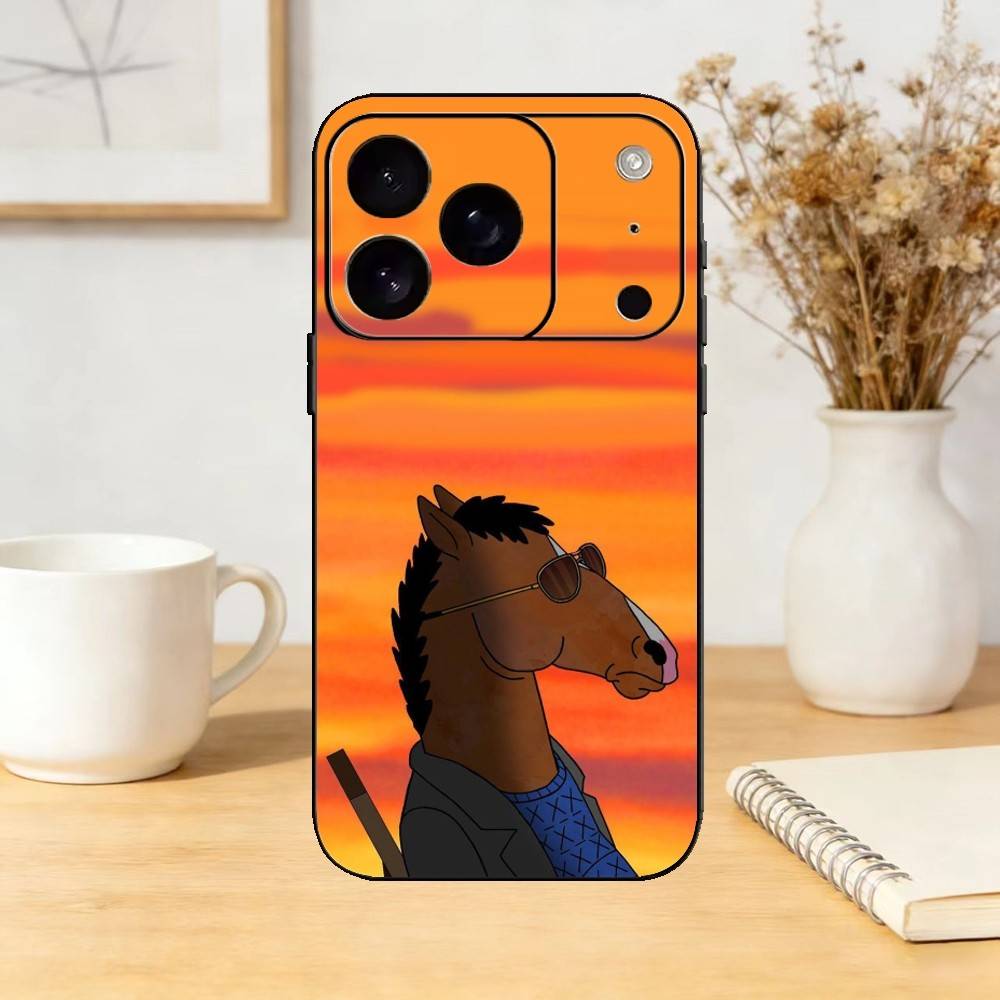 Чехол для телефона BoJack Horseman для iPhone 17,16,15,14,13,12,11 Plus,Pro Max,SE4 Мягкий силиконовый черный чехол