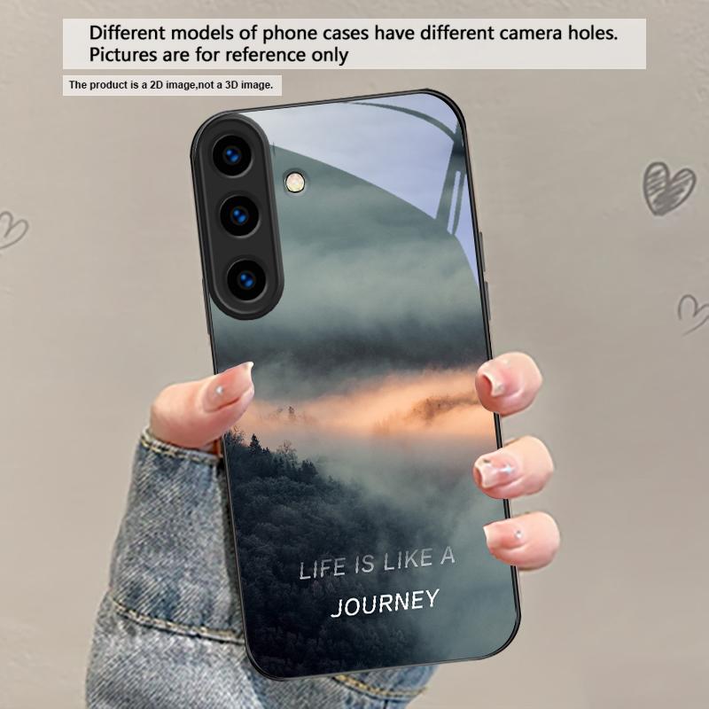 Ледяная поверхность озера Аврора Для Samsung Galaxy S20 S21 S22 S23 Plus S24 FE S25 Ultra S26 Edge S25+ S20+ S22+ Черный Стеклянный Чехол для Телефона