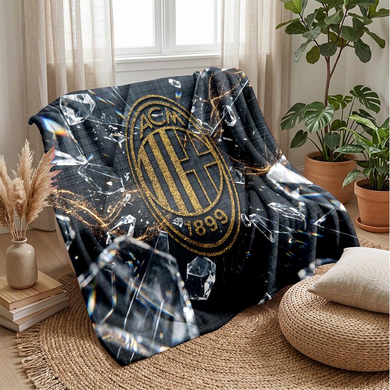AC Milan Theme blanket Soft Flannel Blanket Plush Throw Blanket Cozy Sofa Bed Blanket for Home Decor