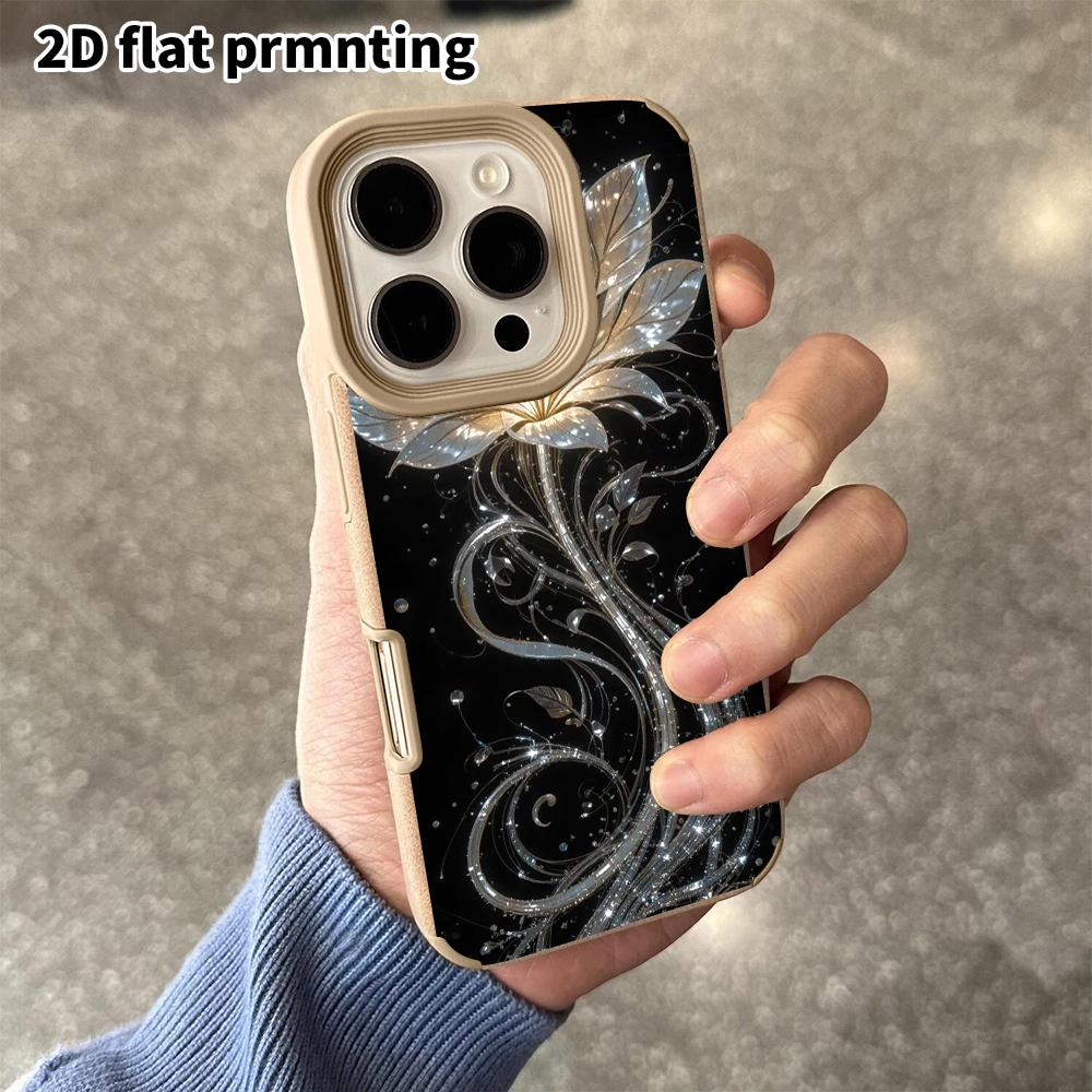 Phone Case: 2D flat lambskin suitable for iPhone 18, 17, 16, 15, 14, 13 Pro protective cases, flowing lotus, Christmas and Halloween gifts