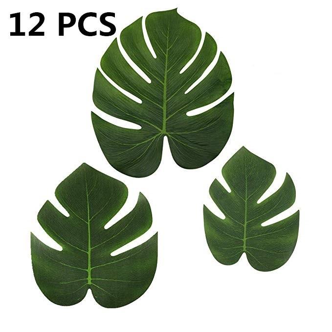 12 шт., тропические пальмовые листья, искусственные гавайские пляжные украшения для дома, свадьбы, вечеринки, стола
