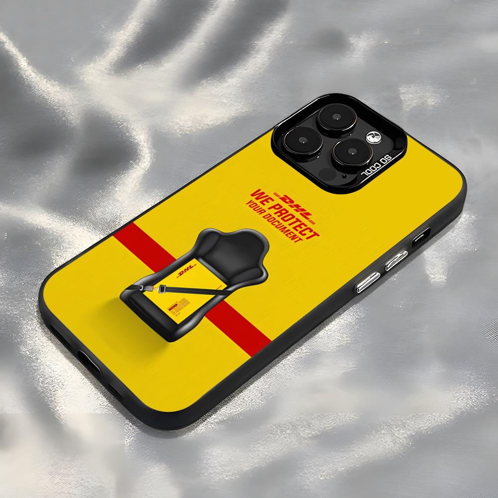 Чехол для телефона с логотипом бренда DHL Для IPhone17 Air 16 15 14 Plus 13 12 11 Pro 7 8 XS Max XR Серебристый Черный Бампер