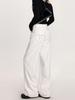 Bow Embroidered Wide Leg Jeans for Women Spring Autumn Large Size Clothing Denim Straight Trousers High Waist Streetwear
