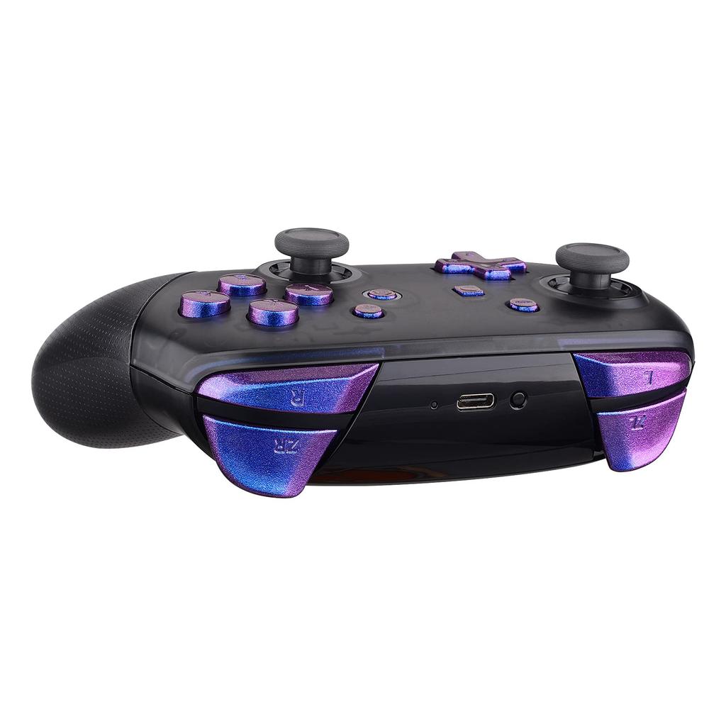 Полный набор кнопок для eXtremeRate switch pro ABXY ZR ZL LR кнопки для pro controller switch контроллер в комплект не входит Blue Chameleon (дизайн хамелеон)
