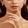 4 шт. Позолоченные латунные подвески с микро-вставками из кубического циркония, долговечное покрытие, цветок, светло-золотой, 13,5x10,5x3,5 мм, отверстие: 1.2mm