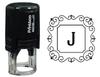 Printtoo Alphabet J Monogram Initial Square Swirl Border Self Inking Rubber Stamp Office
