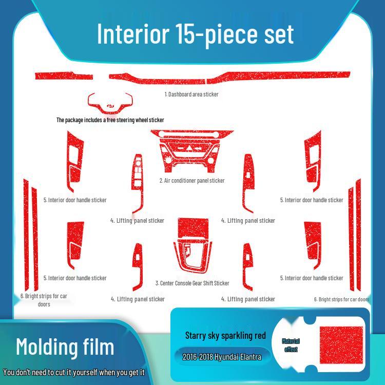 Starry Sky Frosted Film for 2016-2020 Hyundai Elantra Interior Modification - Free Replacement for Damaged Stickers