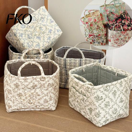 Grocery Storage Basket Fabric Basket, with Small Pocket, Floral Boho Laundry Large Multifunctional Bin Capacity Collapsible Foldable Clothes Bag,